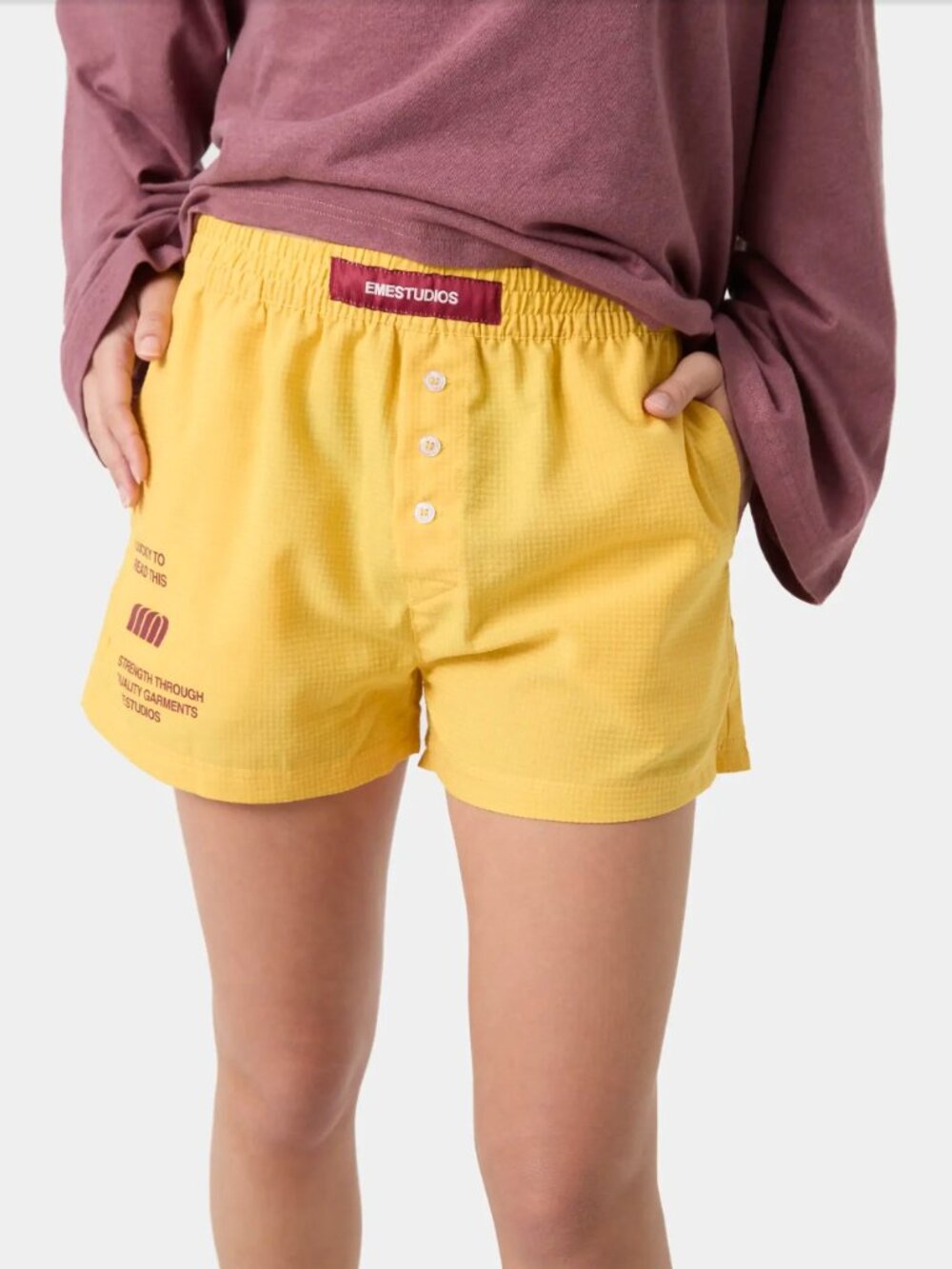 Eme Studios Yellow Graphic Boxer Shorts - XS